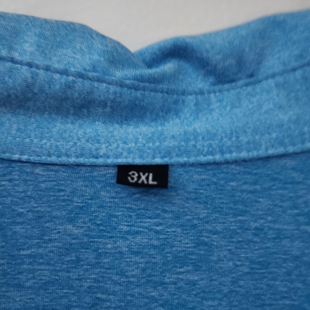 Mens Blue Heathered Polo Shirt Casual Short Sleeve Size 3XL - Picture 2 of 4